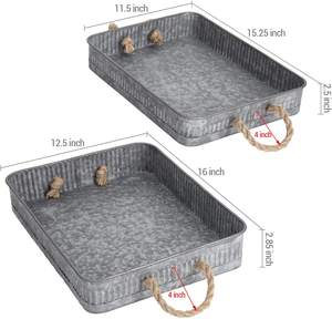 ถาดเสิร์ฟชาพร้อมที่จับเชือกถาดเสิร์ฟชากาแฟสไตล์บ้านไร่แบบใหม่ทำด้วยมือ - Product Image 5