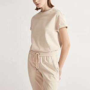 100% coton peigné vêtements décontractés pour femmes pantalons et t-shirt 2 pièces ensemble 100% coton ensembles pour femmes du Pakistan - Product Image 2