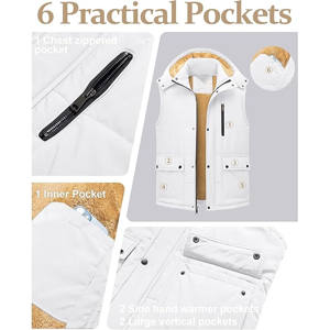 2025/2026 Custom <b>Women's</b> Woven Puffer Vest Jacket Plain Dyed Breathable Quick Dry Warm Turtleneck <b>Winter</b> for Casual Outdoor Use - Product Image 3