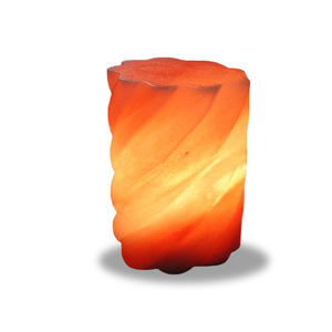 Vente en gros Lampe au sel en cristal de l'Himalaya naturel contemporain personnalisé Lampes de table à induction électriques cylindriques torsadées - Product Image 2