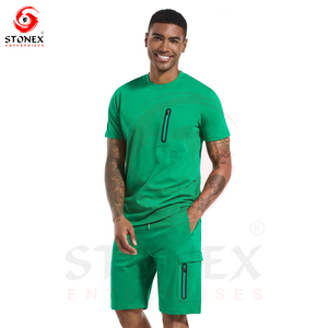 Shorts and T-Shirt <b>Sets</b> Custom Crewneck Tracksuits Cotton Polyester Short Sleeve Men Shorts Tracksuit <b>Sets</b> - Product Image 3