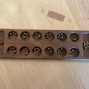 Premium Handcrafted <b>Wooden</b> Mancala Game Board Family Fun Indoor Tabletop Strategy Skill Entertainment Classic Play - Product Image 1