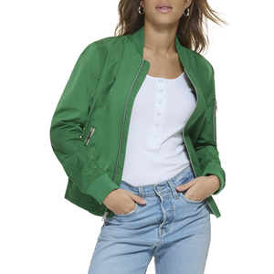 Blouson bomber pour femme 100% polyester, coupe-vent, chaud, respirant, fermeture éclair, manches longues, coupe régulière, hiver, grande taille - Product Image 5