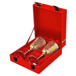 Copas de vino de Latón chapado en oro hechas a mano profesional cáliz de Metal copa de champán flautas boda para pareja matrimonio - Product Image 3