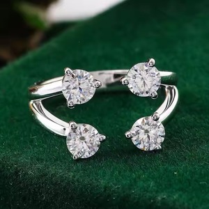 แหวนเพชรโมอิส925ริ้นฉบับแท้0.5CT ตัดเป็นทรงกลมมีเพชร2รูปพร้อมข้อเสนอสุดเพอร์เฟกต์สำหรับแฟนสาว - Product Image 4