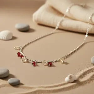 Collier et boucles d'oreilles pendantes en argent 925 avec pierres précieuses, accessoire de mode pour femmes, à porter au quotidien - Product Image 3