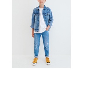 Pantalons décontractés pour enfants en jean éco-responsable en spandex/coton à taille haute pour l'automne, prix de gros pour garçons, couleur résistante à la décoloration, respirant - Product Image 2