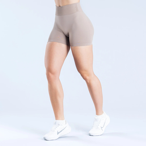 Vente en gros de shorts de yoga pour femmes vêtements de sport taille haute short de motard de yoga logo personnalisé short de sport sans couture pour femmes - Product Image 2