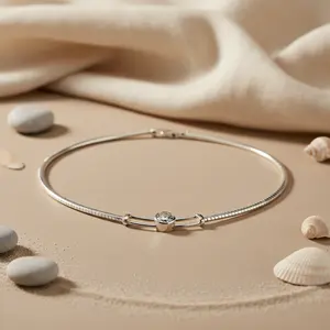 Elegante Collar de Plata de Ley 925 para Mujer, Gargantilla Fina, Joyería - Product Image 2