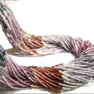 Perles de pierres précieuses naturelles en spinelle multicolore de 2 mm, micro-facettées, de haute qualité, en forme de rondelle, brin de 13 pouces de long - Product Image 1