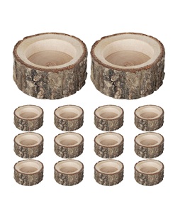 Paquete de 14 portavelas de madera para el hogar, boda, fiesta de Navidad, decoración del Día de San Valentín - Product Image 2