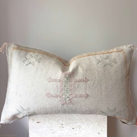 Vente en gros Cactus marocain soie fait à la main housses de coussin décoratives maison Cactus soie coton coussins Kelim