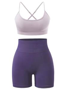 ชุดโยคะสำหรับผู้หญิงชุดออกกำลังกายแบบระบายอากาศได้กางเกงขาสั้นผลิตในปากีสถานขายส่งโลโก้ตามสั่ง - Product Image 6