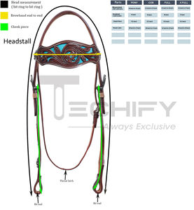 Conjunto de arreos de cuero occidental hecho a mano: cabezada, pechera, equipo y accesorios para caballos - Product Image 2