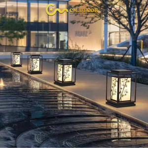 Luces Decorativas de Jardín LED Solares con Patrón de Bambú, Clasificación IP66, Construcción Metálica, Luz Blanca Cálida Suave de 2700K - Product Image 2
