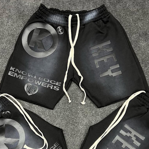 กางเกงขาสั้นผู้ชายผ้าฟลีซคอตตอน 100% น้ำหนัก 360 กรัม พิมพ์ลายแบบซับลิเมชั่น ขอบลูกไม้ด้านหน้า ป้องกันรอยยับ ระบายอากาศ แห้งเร็ว เอวยืดหยุ่นปานกลาง - Product Image 5