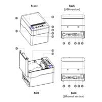 Impresora térmica de recibos POS de 58mm y 2 pulgadas, impresora de etiquetas