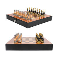Piezas de Ajedrez de madera chapadas en oro brillante de Metal profesional personalizado de lujo, juegos de mesa, juegos de ajedrez de moda para interiores