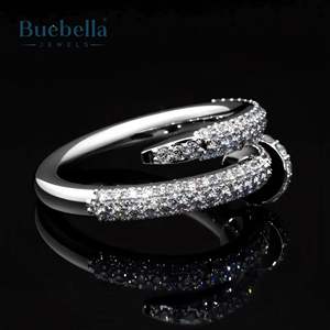 Hip hop Nouveau Style Iced Out Nail Ring Argent Sterling 925, Or Blanc 14K Éblouit Avec Luxe Et Style - Product Image 2