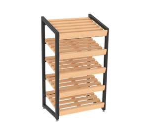 Étagères inclinées en bois dur pour l'exposition de pain et de produits de boulangerie - Product Image 3