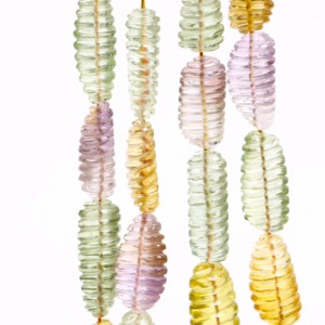 Perles en pierres précieuses naturelles multi-gemmes sculptées en forme de pépite, améthyste, citrine, quartz citron, quartz rose, pour la création de bijoux, 24 pouces - Product Image 4