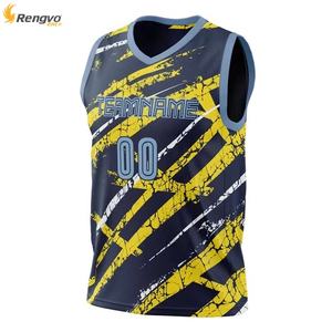 Dernier modèle Design Nouveau style Maillot de basket-ball sublimé à motifs personnalisés - Product Image 1