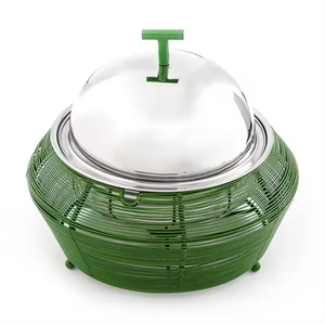 Decorative Fancy Casserole <b>with</b> Hammered <b>Lid</b> and Wire Stand High-Quality Metal Hot <b>Pot</b> for Memorable Event and Festival Dining - Product Image 4