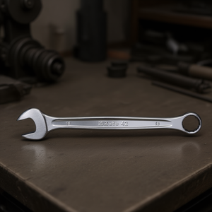 Chiave Combinata Cromata con Estremità Aperta e Anello Piegato - Product Image 3