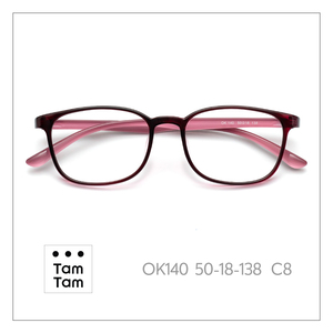 Monturas de Gafas Unisex TamTam Estilo Clásico Ultraligeras con Protección Anti-Luz Azul Color Borgoña-Rosa C8 TR90 Visión Óptima OK140 - Product Image 1