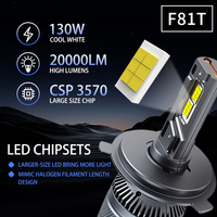 Ampoules LED Auto 130W 20000 Lumen Canbus à Deux Tubes en Cuivre pour Voiture 9005 9006, Phares LED H4 H7 H1 H3 H11