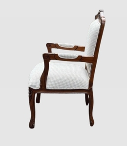 Sillón de Madera Tallada Vintage, Sillón Tapizado, Asiento Clásico para Sala de Estar, Hotel, Villa - Product Image 2