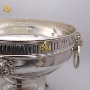 Plato y olla de cazuela de comida de diseñador de lujo, olla caliente de comida de Metal de forma redonda hecha a mano de alta exigencia para boda - Product Image 4