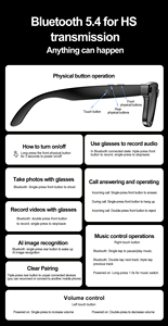 Regalo de Año Nuevo: Gafas Inteligentes W600 con Funciones Duales de Toma de Fotos y Grabación de Video, Integración de Traducción en Tiempo Real con IA - Product Image 5