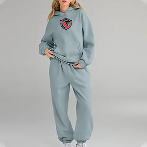 Conjunto de Jogger de lana con patrón sólido personalizado de moda de Otoño Invierno para mujer, sudadera de 2 piezas, chándales, chándal para sudoración de mujer - Product Image 6