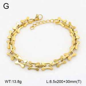 Pulsera de Alta Calidad Chapada en Oro de 18K Hecha con Acero Inoxidable 304, Diseño Asimétrico Cuadrado de Pentagrama Irregular en Forma de U - Product Image 5