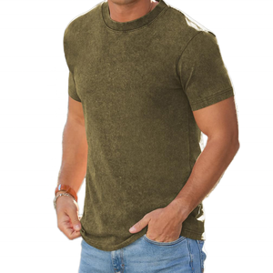 Camisetas de Algodón 100% de Alta Calidad con Logotipo Personalizado, Camisetas de Gran Peso para Hombre, Estilo Vintage Lavado a la Piedra, Talla Grande - Product Image 2