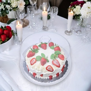 Clear Cake Dome Cover Acrylic Cake Stand Cover Round <b>Plastic</b> Cake Cover for Food Freshness Dessert <b>Tray</b> Display - Product Image 3