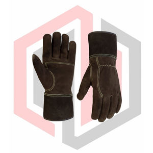 Guantes de Trabajo de Cuero Resistentes al Calor, Guantes de Soldadura de Cuero Vacuno Resistentes y Duraderos, Resistentes a Desgarros, Anti-Cortes, para Bomberos - Product Image 4