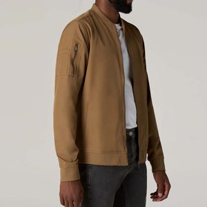 Veste bomber d'hiver pour homme, entièrement zippée, respirante, tissée, de qualité supérieure, avec logo personnalisé, vente en gros OEM |   Veste coupe-vent en satin pour l'extérieur - Product Image 2