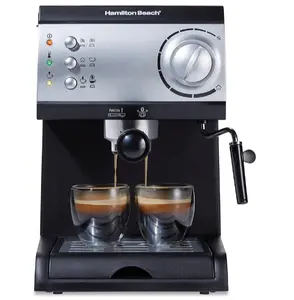 Machine à espresso Hamiltones Beach 15 Bar, machine à cappuccino, moka et latte, avec mousseur à lait, faire 2 tasses simultanément