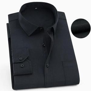 Personalizado 100% algodón hombres manga larga abotonado sólido Slim Fit Casual negocios Formal hombres Streetwear vestido camisa - Product Image 6