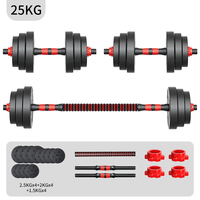 Juego de Mancuernas y Barras Ajustables 2 en 1 y 4 en 1, de Cemento, de 10-50 kg, Pesas Libres para Entrenamiento de Fuerza en Casa