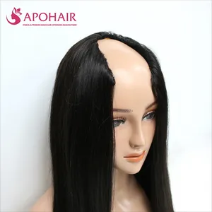 Factory Price Black Color U Part Wig Hair Extensions Hair Extensions Straight Wavy Curly Hair Ship Dhl Fedex Ups