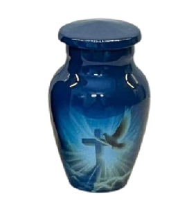 Pegeon Small <b>Keepsake</b> Urn for Human <b>Ashes</b> Striped Metal Alloy Adult Female Male Aluminium Urn with Velvet Bag Custom Size urn - Product Image 6