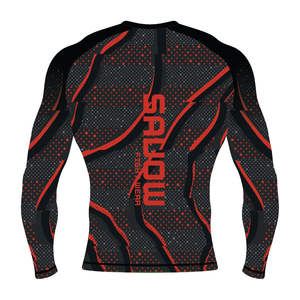 รับผลิตเสื้อรัดกล้ามเนื้อแขนยาวสำหรับผู้ชาย MMA BJJ พร้อมโลโก้ตามสั่ง ขายส่ง ป้องกันแสงแดด UPF แห้งเร็ว เหมาะสำหรับเล่นเซิร์ฟ - Product Image 2