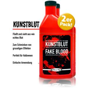 Kit de sang de théâtre avec 2 flacons de liquide pour effets de sang artificiel - Product Image 2