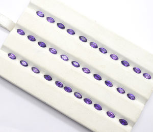 Lote de piedras preciosas sueltas de corte Marquesa de amatista púrpura Natural de 6x3 MM, piedras preciosas naturales, piedras preciosas pequeñas sueltas - Product Image 3