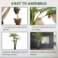 Hochwertige Wohnkultur Künstliche Topf 8,5 FT 3 Köpfe Extra hohe tropische gefälschte Palme mit 39 Blättern Faux Tree
