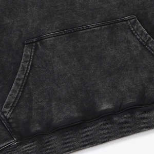 2025 Men's <b>Black</b> Acid Wash Custom Made <b>Sweatshirt</b> High Quality Cotton Fleece Hoodie Regular Fit Fully Customizable Print Pattern - Product Image 4