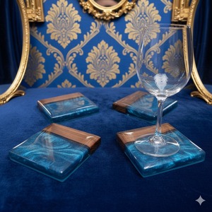 Sous-verres carrés en noyer les plus vendus à la main pour les espaces de salle à manger et de bureau modernes à un prix abordable - Product Image 2